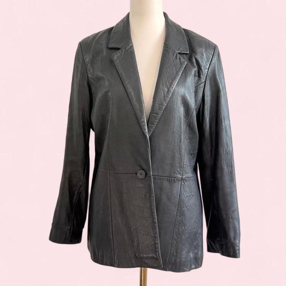Wilson's‎ Leather Black 100% Genuine Leather Blazer Size L